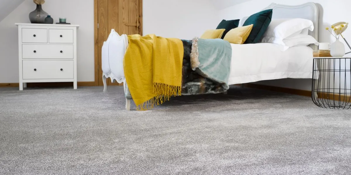 Abingdon Secret Affair Polished Silver carpet in bedroom